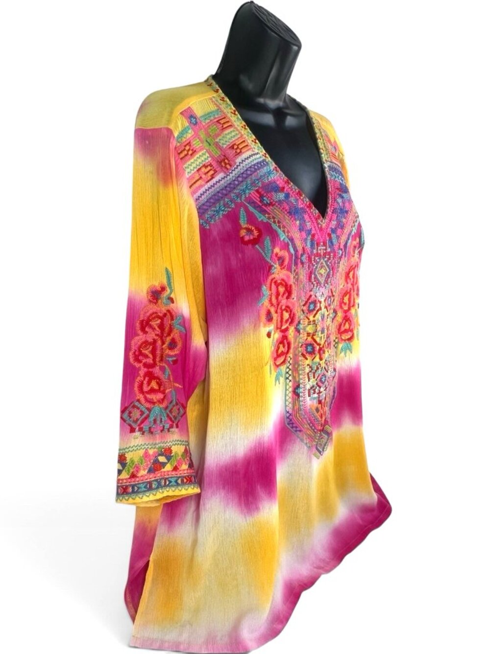 Caleaas Embroidered Boho Festival Tunic size Large - Picture 6 of 9